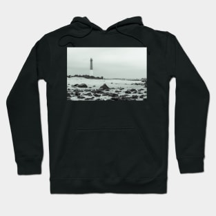 Barnegat Lighthouse in black and white Hoodie